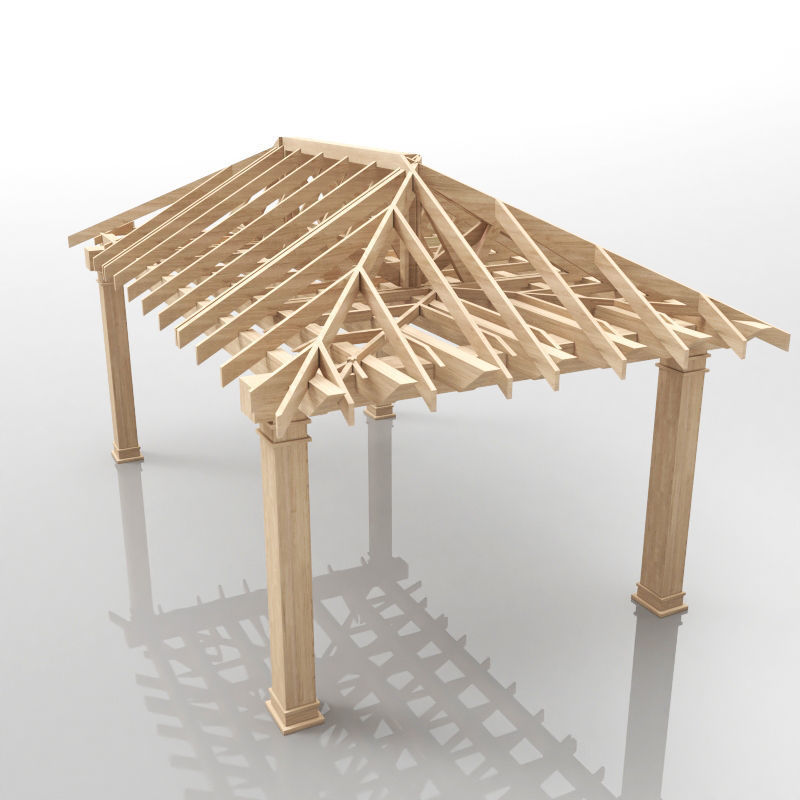 Wood Roof Collections 3D model_12