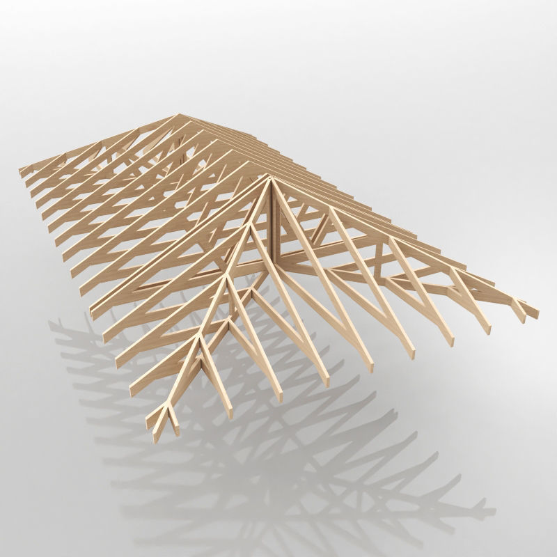 Wood Roof Collections 3D model_4