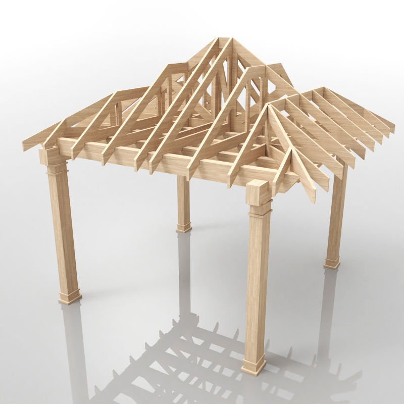 Wood Roof Collections 3D model_13