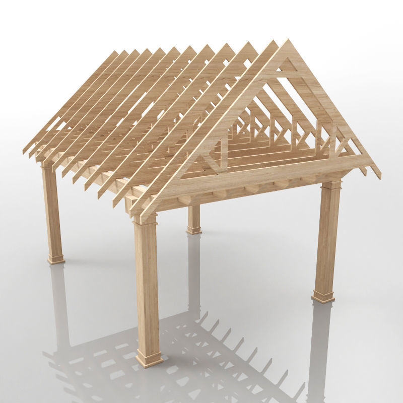 Wood Roof Collections 3D model_7