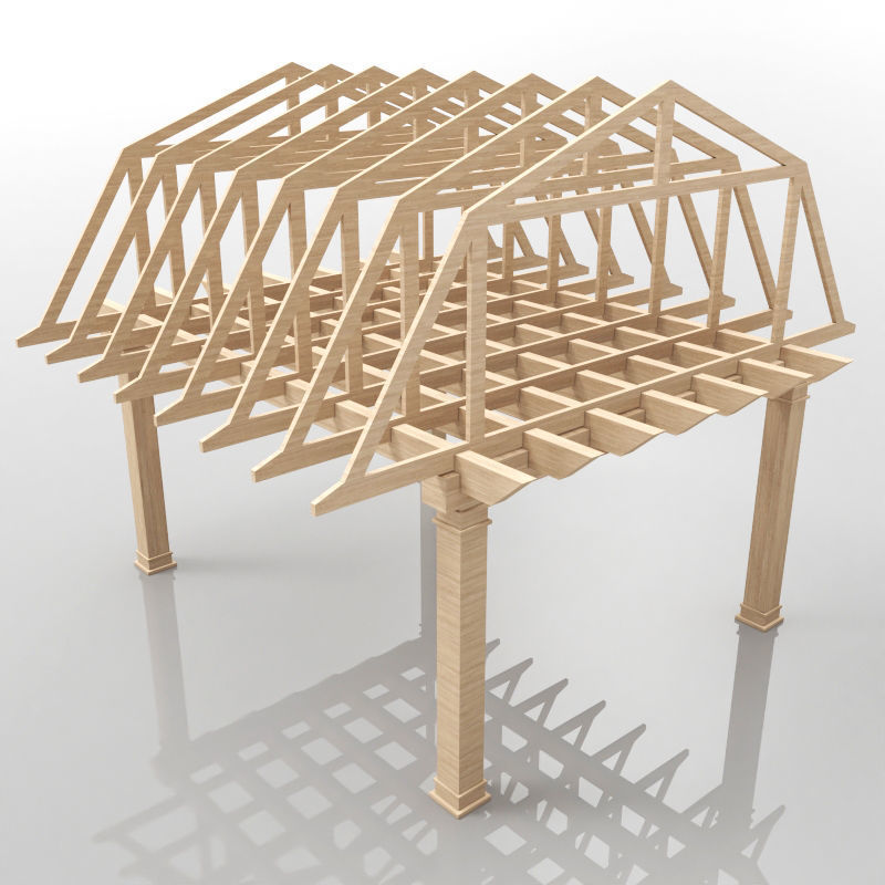 Wood Roof Collections 3D model_1
