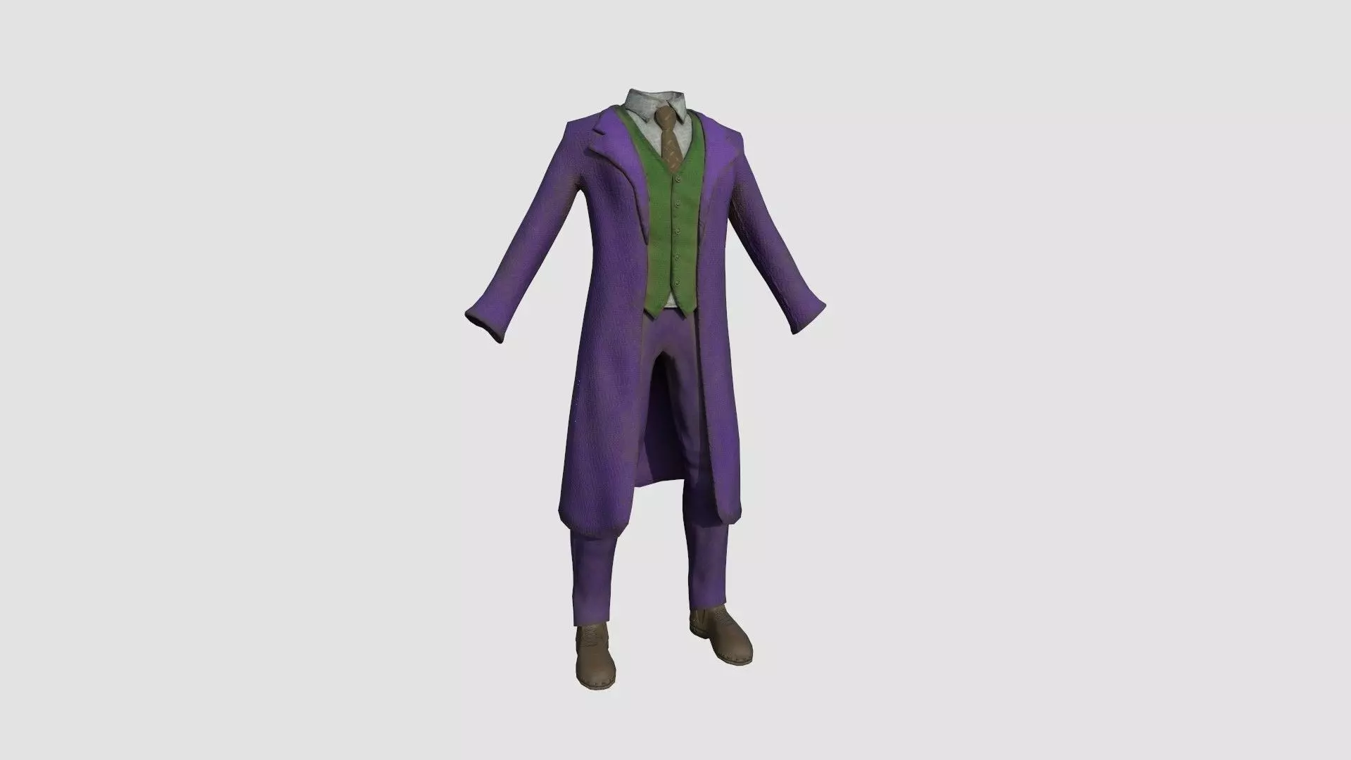 Joker Outfit 02 Purple Dirt - Character Design Fashion Low-poly 3D model_0