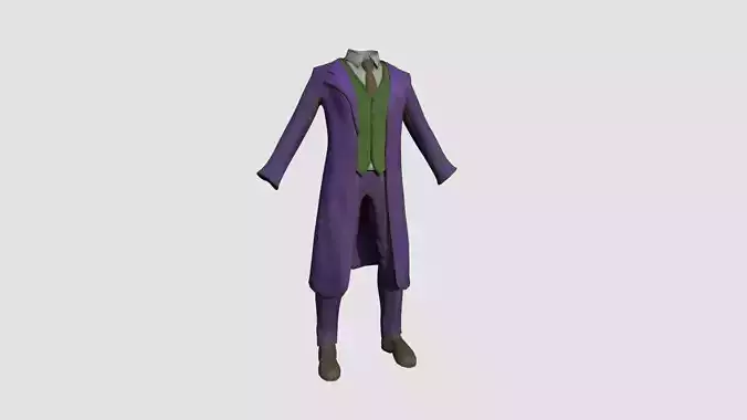 Joker Outfit 02 Purple Dirt - Character Design Fashion Low-poly 3D model