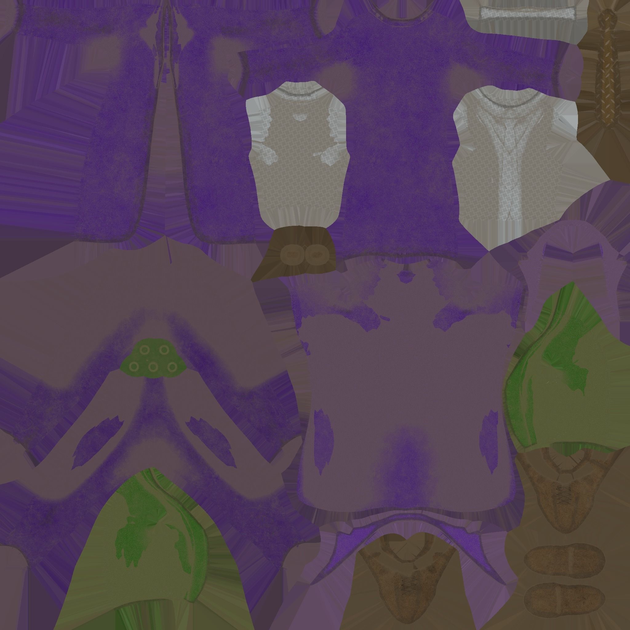 Joker Outfit 02 Purple Dirt - Character Design Fashion Low-poly 3D model_18