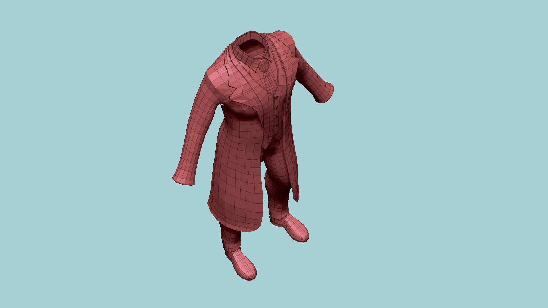 Joker Outfit 02 Purple Dirt - Character Design Fashion Low-poly 3D model_13