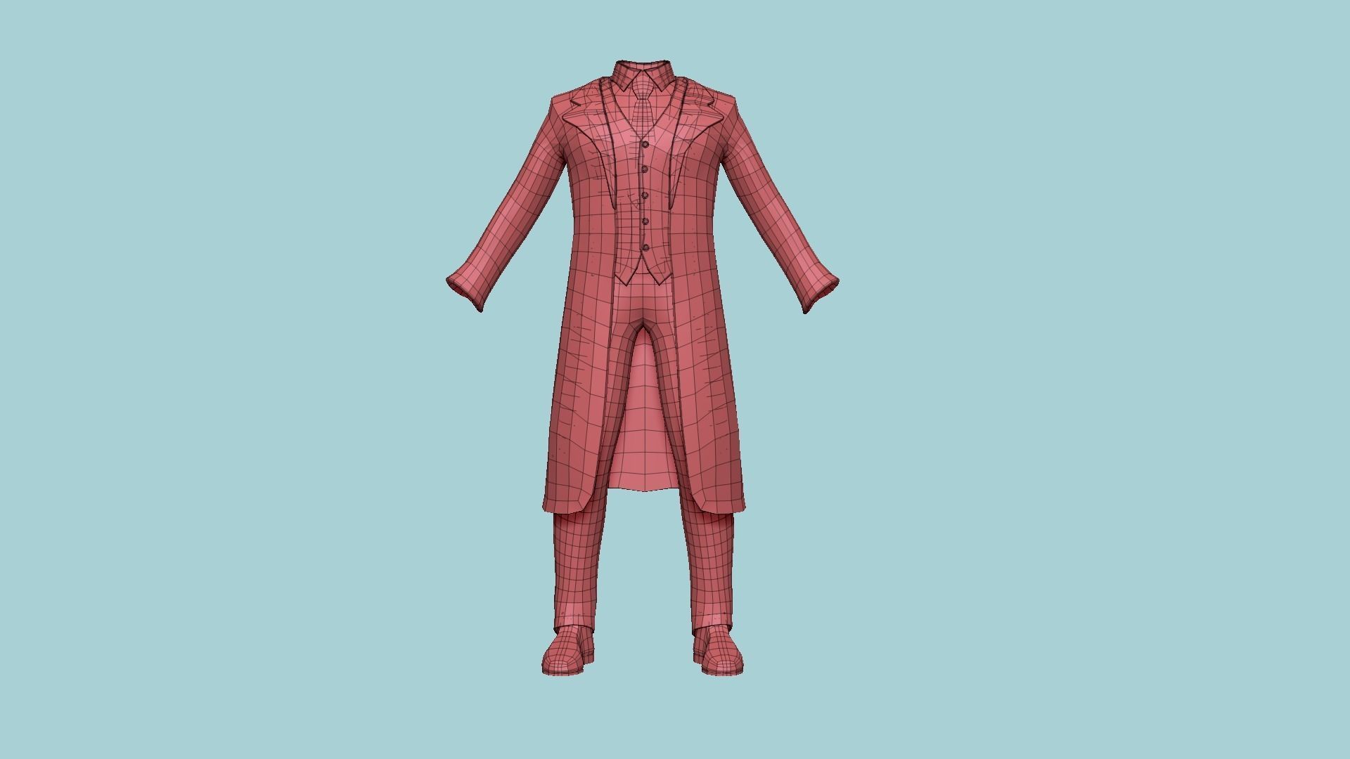 Joker Outfit 02 Purple Dirt - Character Design Fashion Low-poly 3D model_12