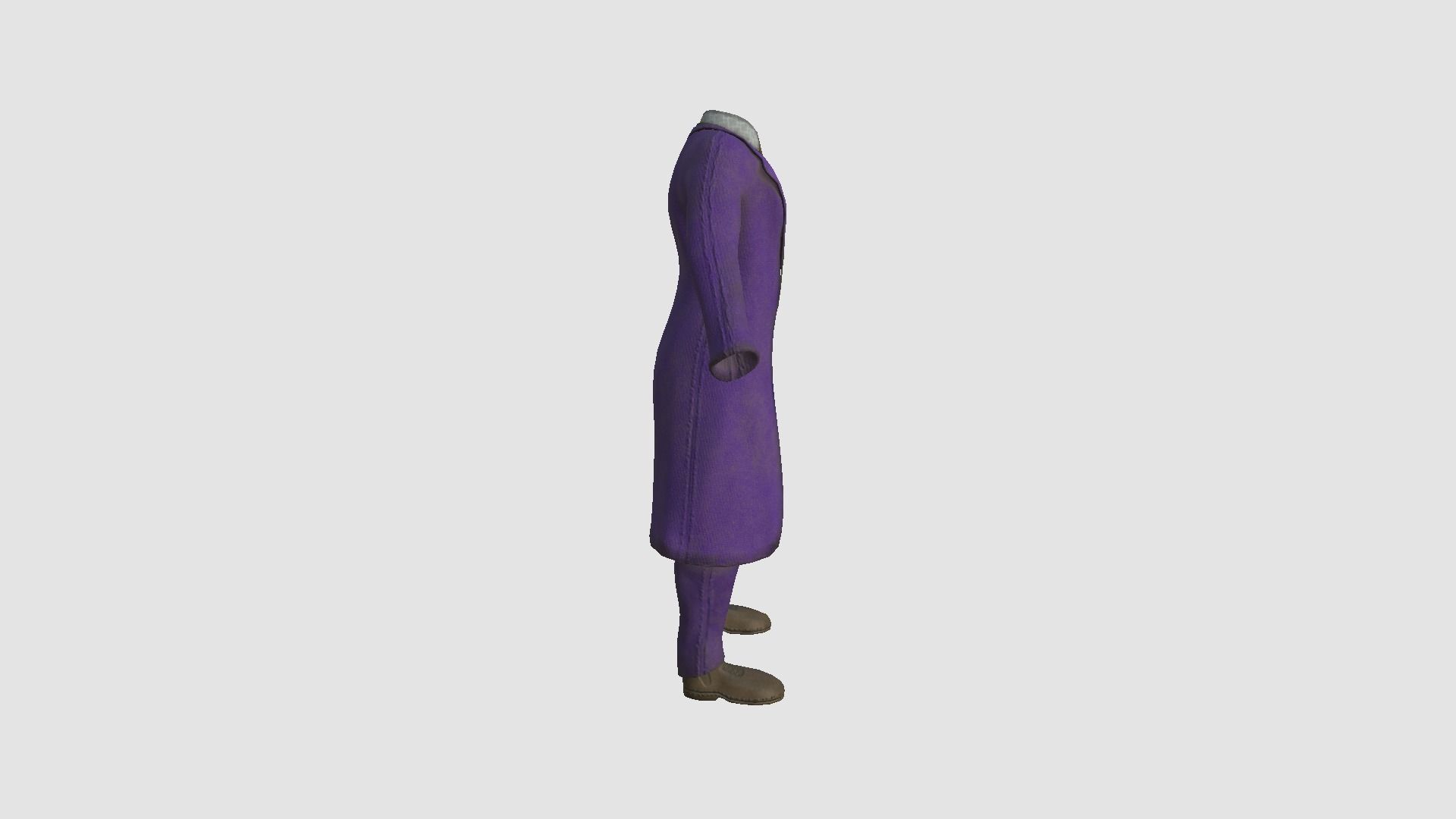 Joker Outfit 02 Purple Dirt - Character Design Fashion Low-poly 3D model_3