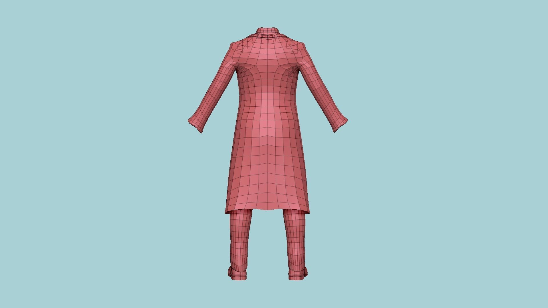 Joker Outfit 02 Purple Dirt - Character Design Fashion Low-poly 3D model_15