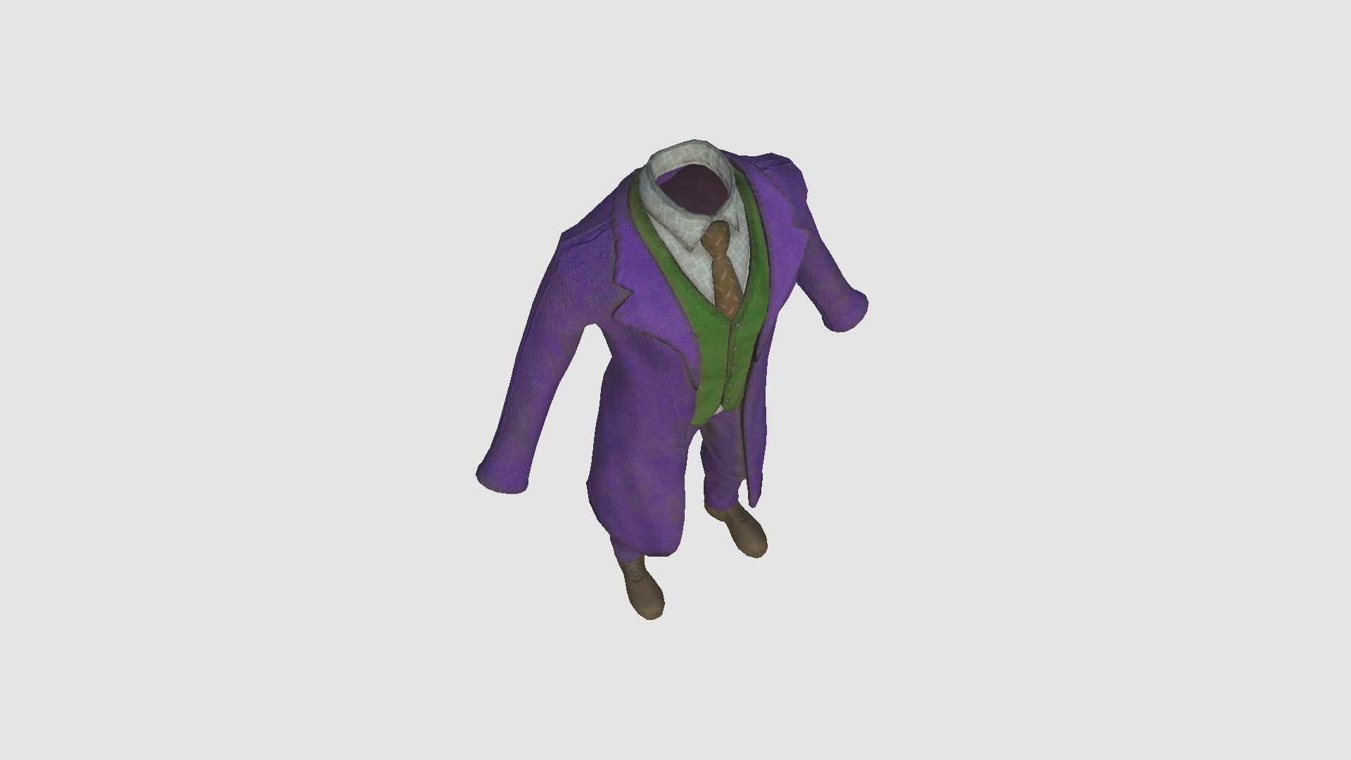Joker Outfit 02 Purple Dirt - Character Design Fashion Low-poly 3D model_2