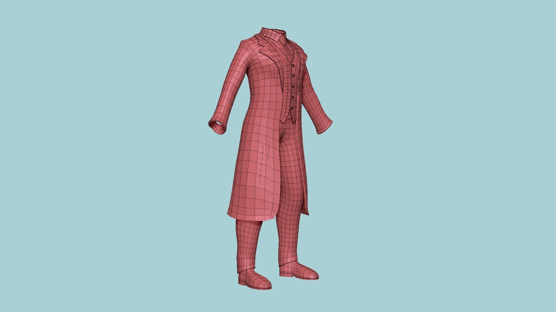 Joker Outfit 02 Purple Dirt - Character Design Fashion Low-poly 3D model_14