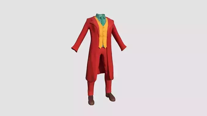 Joker Outfit 03 Red - Character Design Fashion Low-poly 3D model