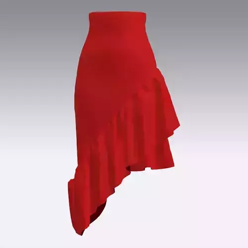 SKIRT RED ASYMETRIC