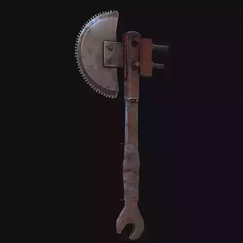 Steampunk Axe Low-poly 3D model