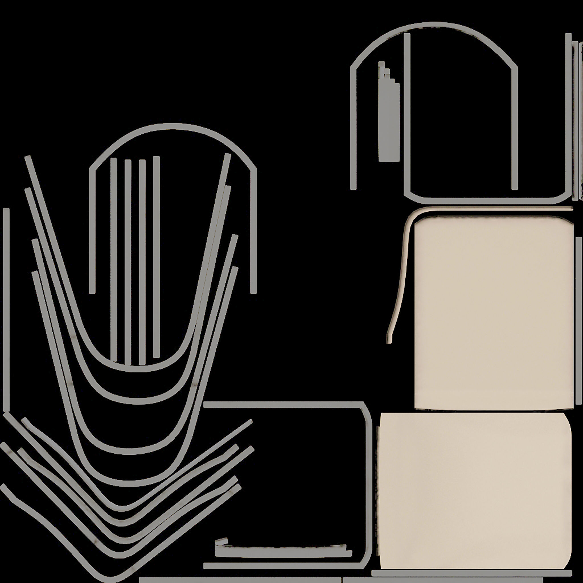 Modern Chair Low-poly 3D model_6