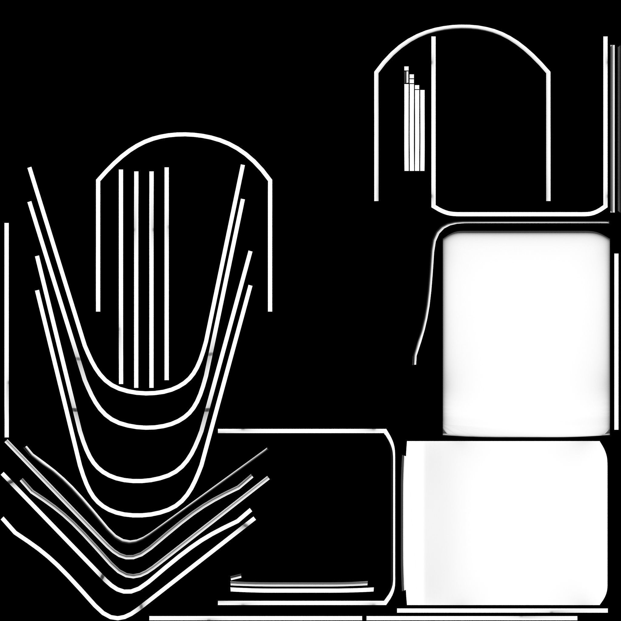 Modern Chair Low-poly 3D model_7