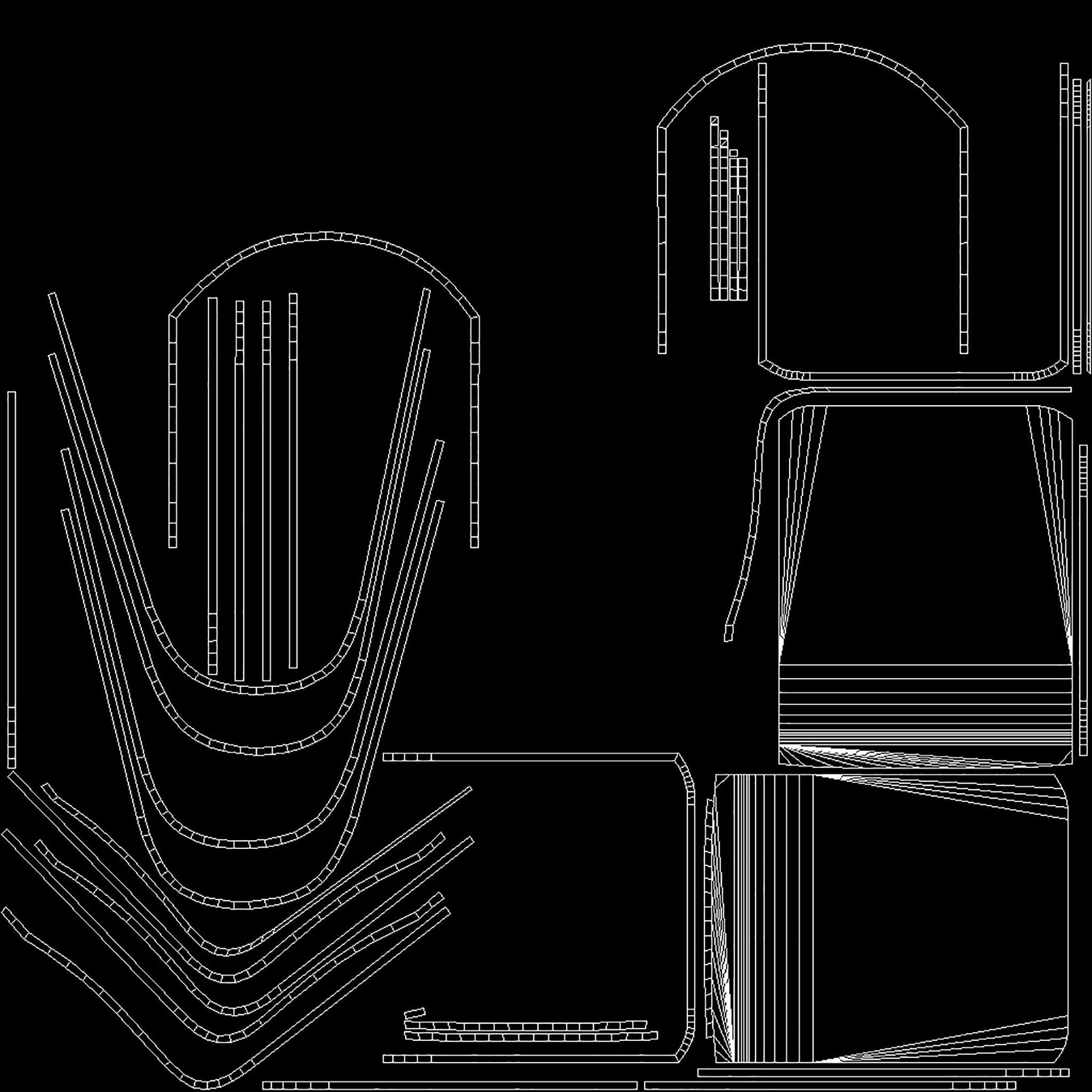 Modern Chair Low-poly 3D model_8