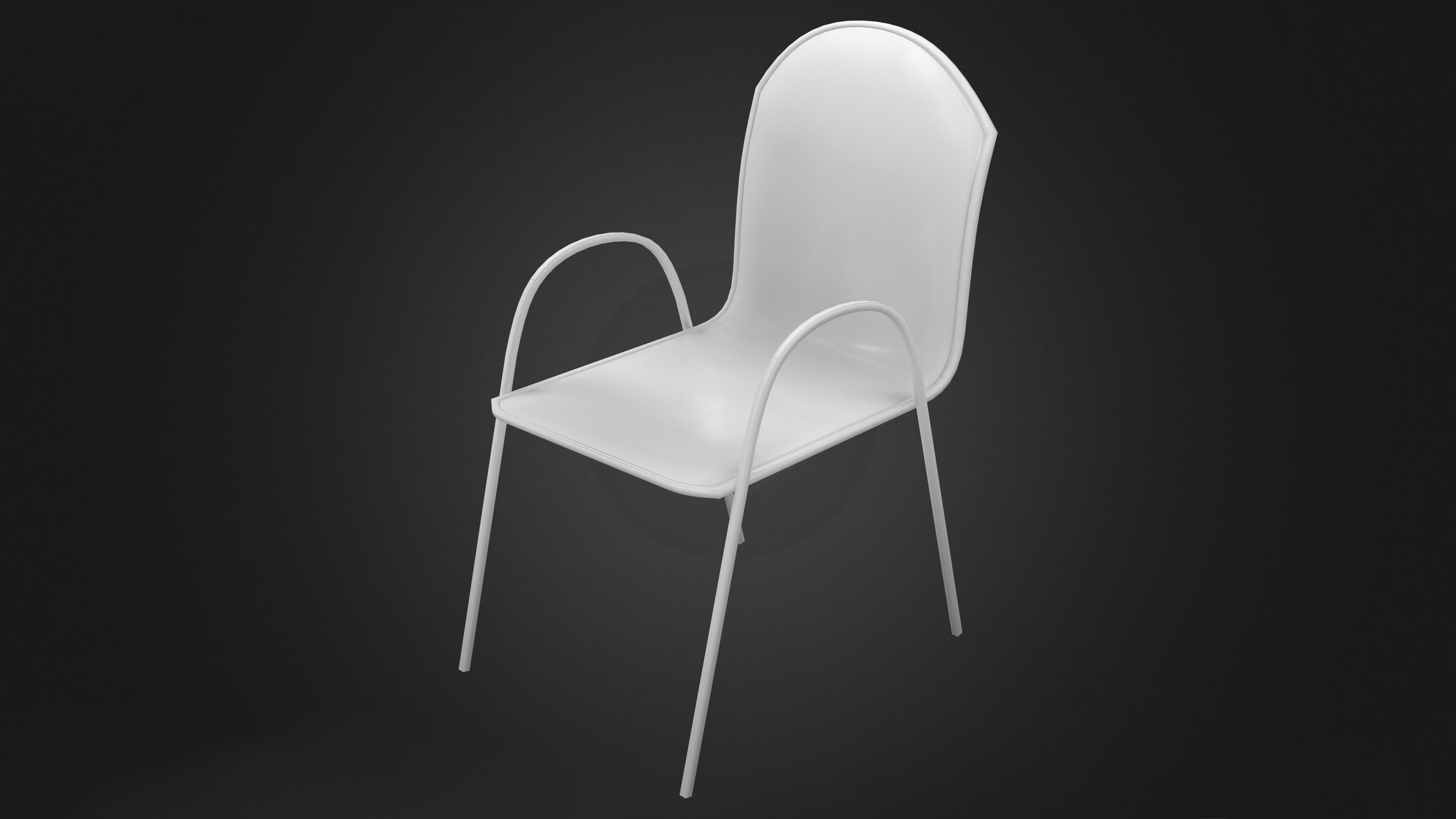 Modern Chair Low-poly 3D model_5
