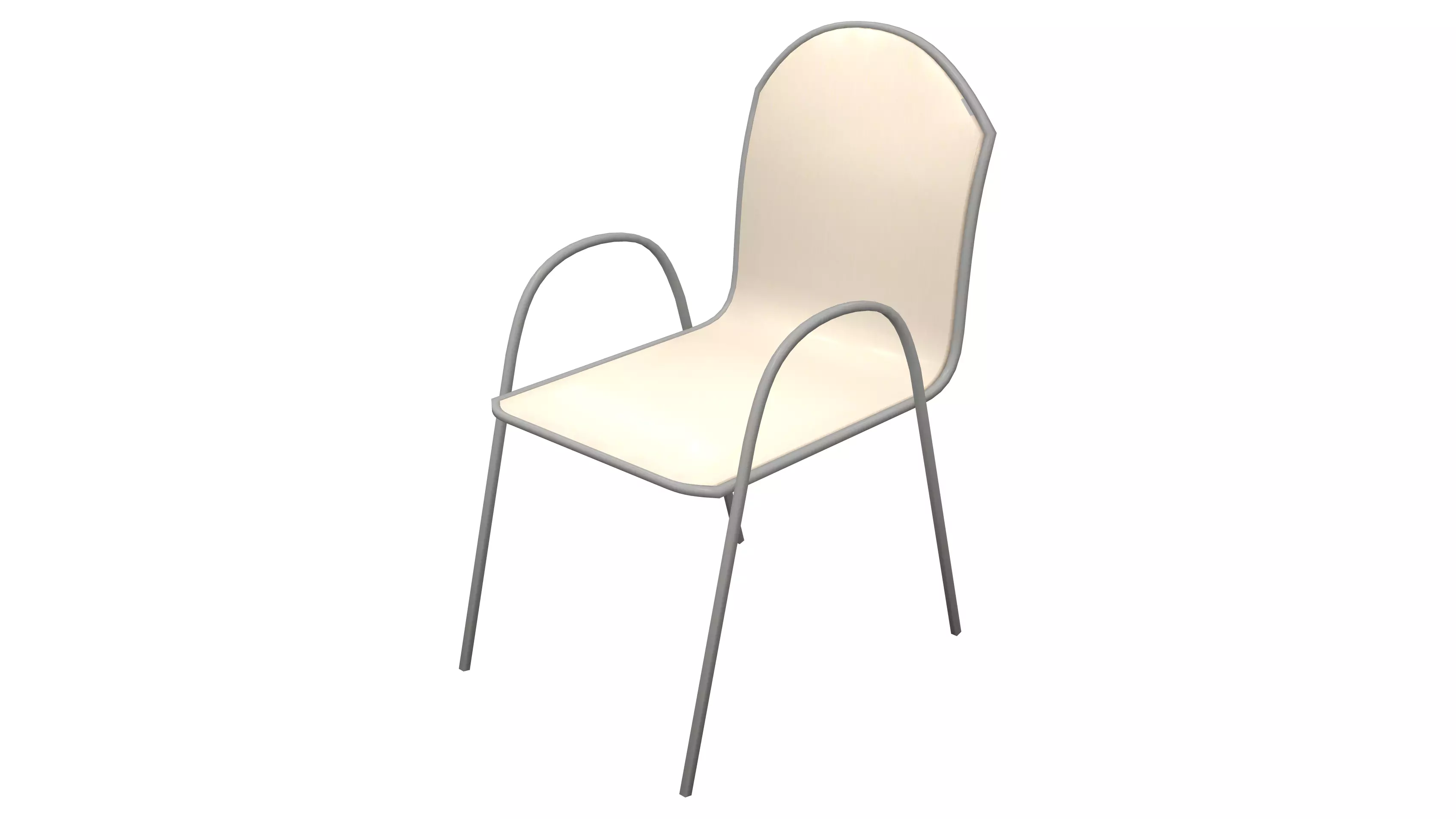 Modern Chair Low-poly 3D model_0