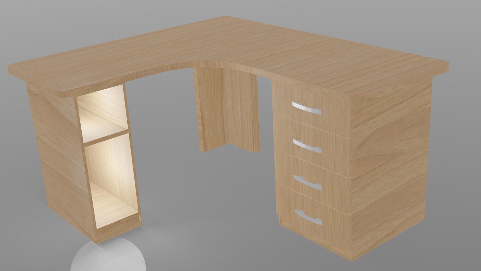 computer desk 3D model_2