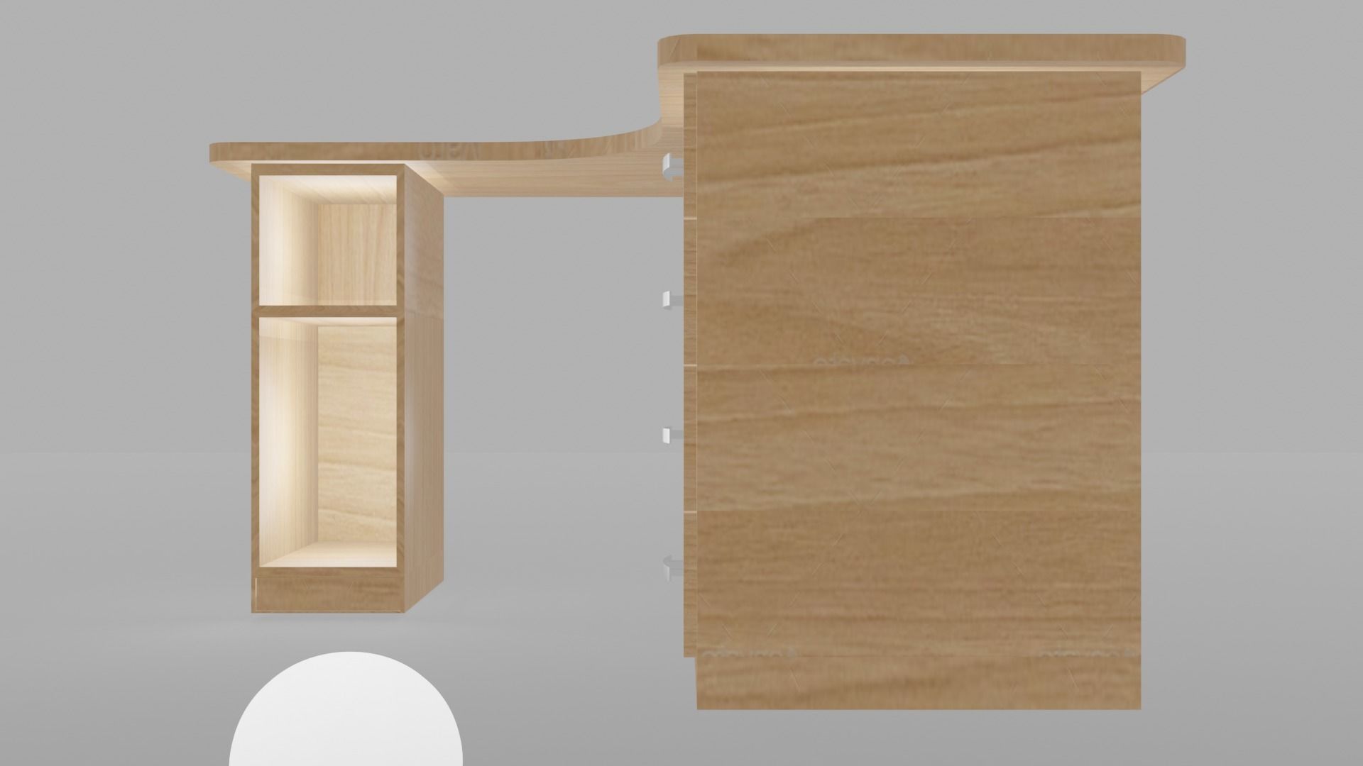 computer desk 3D model_3