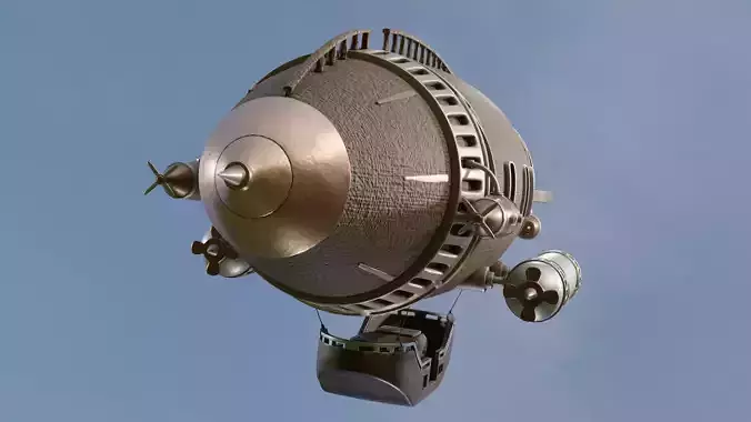 Airship High-Poly Stylized Steampunck Free 3D model