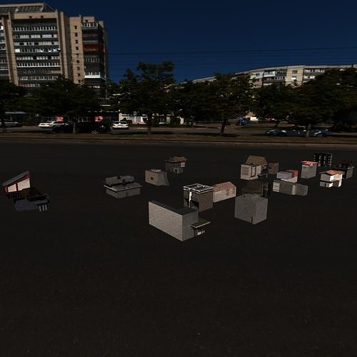 Low Poly House Pack Low-poly 3D model 2