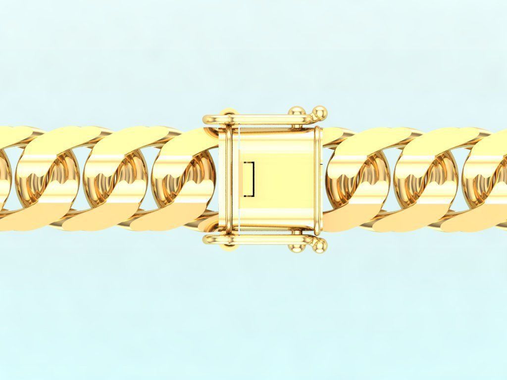 Chain bracelets - Miami Cuban link - 3 Size  - N636 3D Model Collection_9