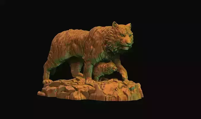 Tiger Sculpture 3d print model
