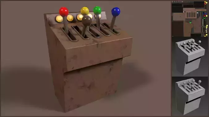 Cartoony Stylized Lever Console