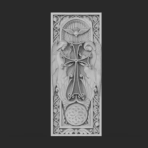Icon 1 ornately carved wooden panel 3D print model