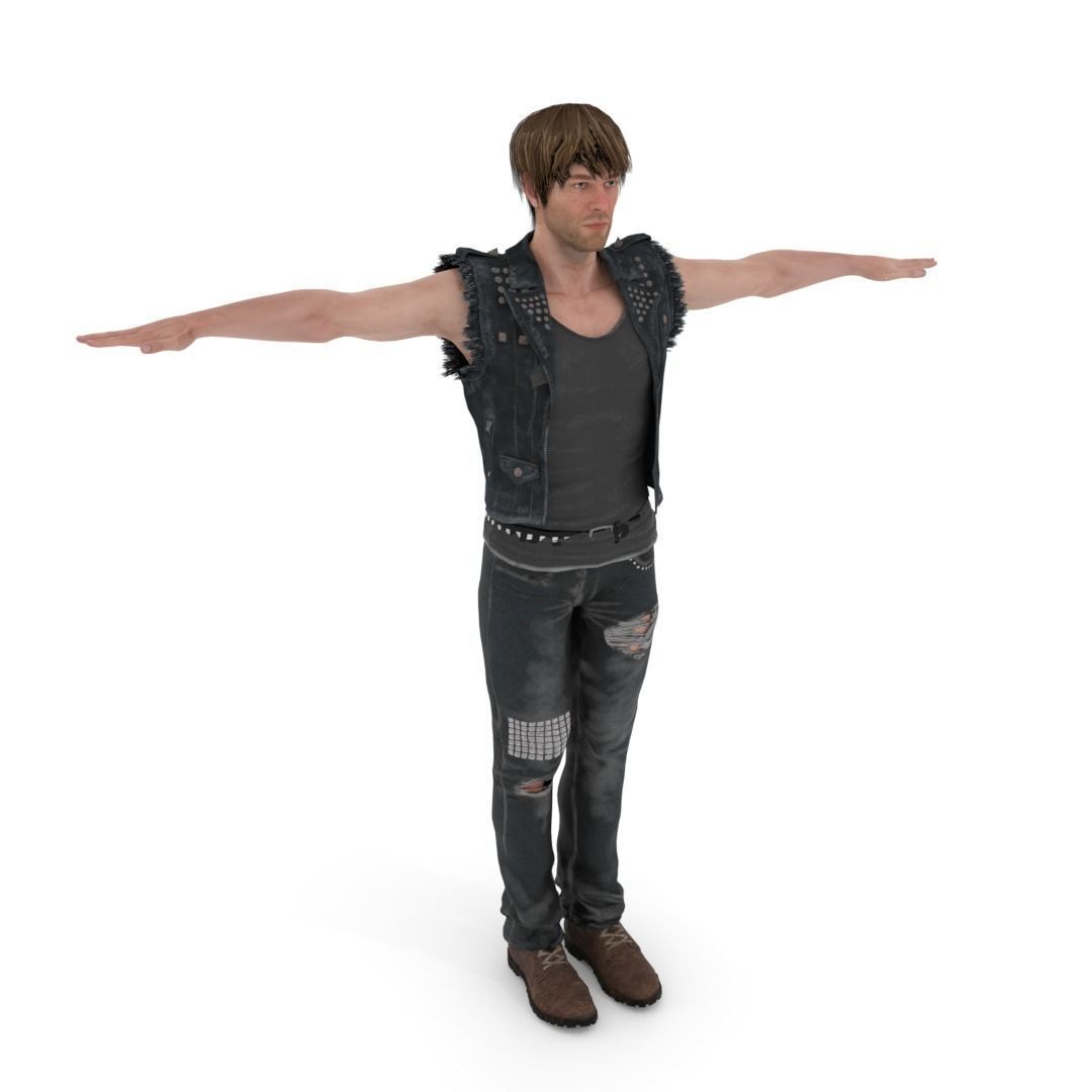 Gaming Man Character 3D model_2