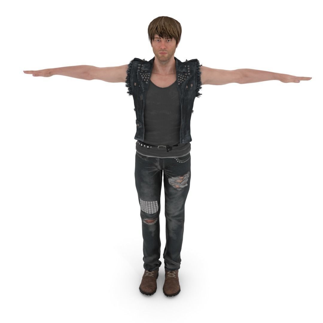 Gaming Man Character 3D model_1