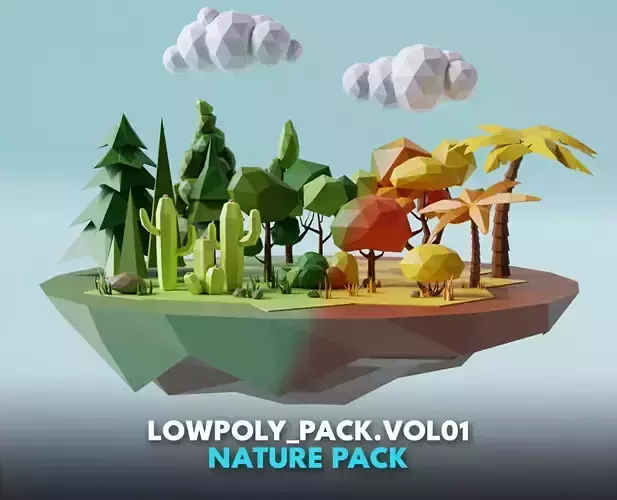 Lowpoly Collection polygonal clouds -