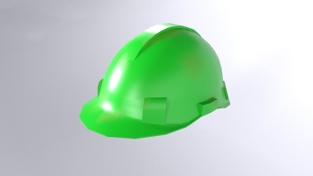 Worker Safety Helmet Set Low-poly 3D model_6