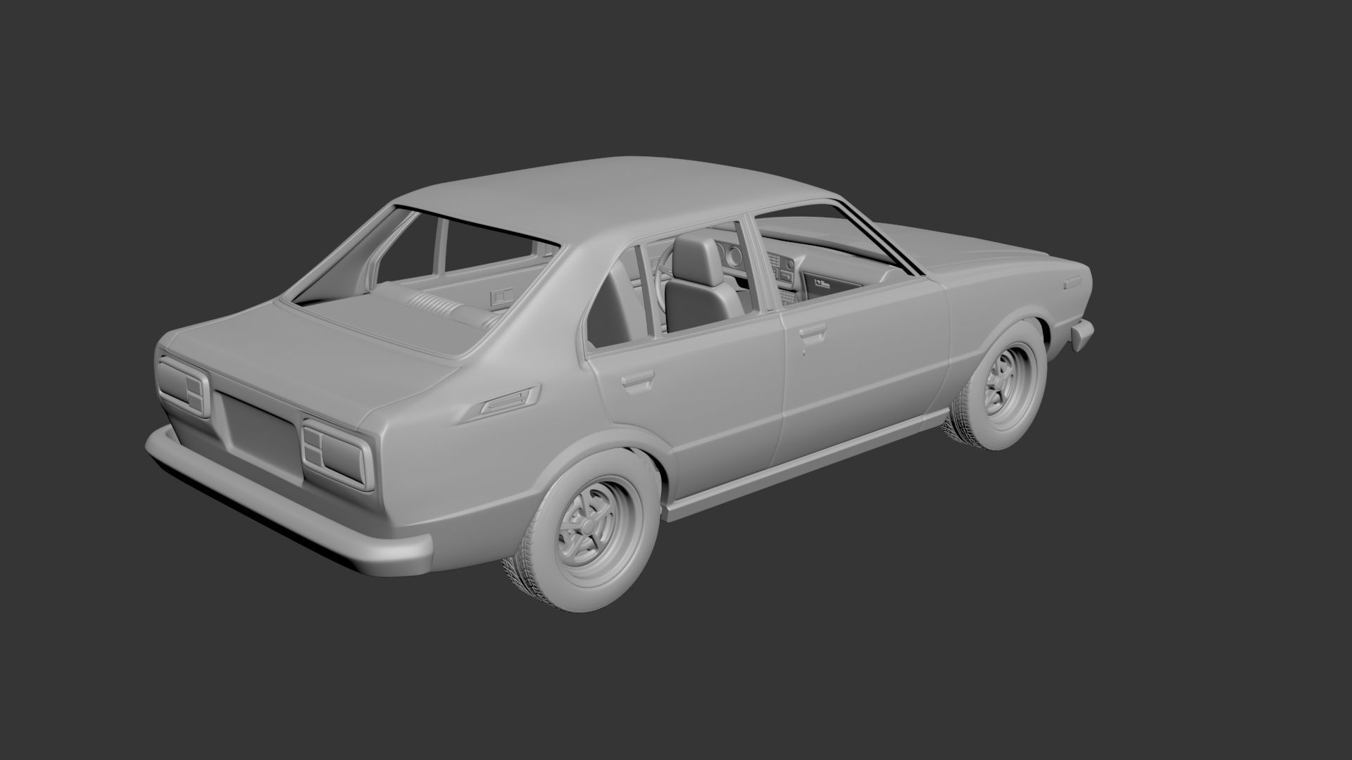 Toyota Corolla 1975 4 Door 3D print model_4