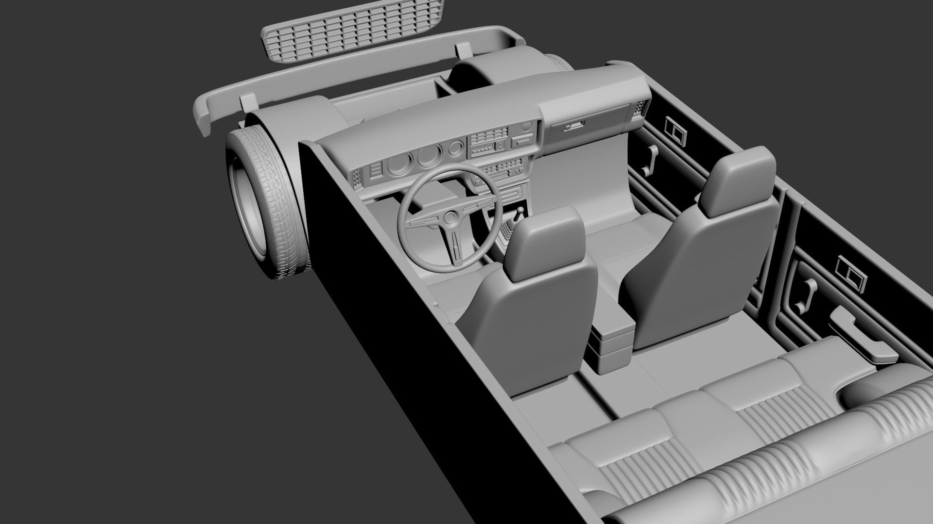 Toyota Corolla 1975 4 Door 3D print model_9