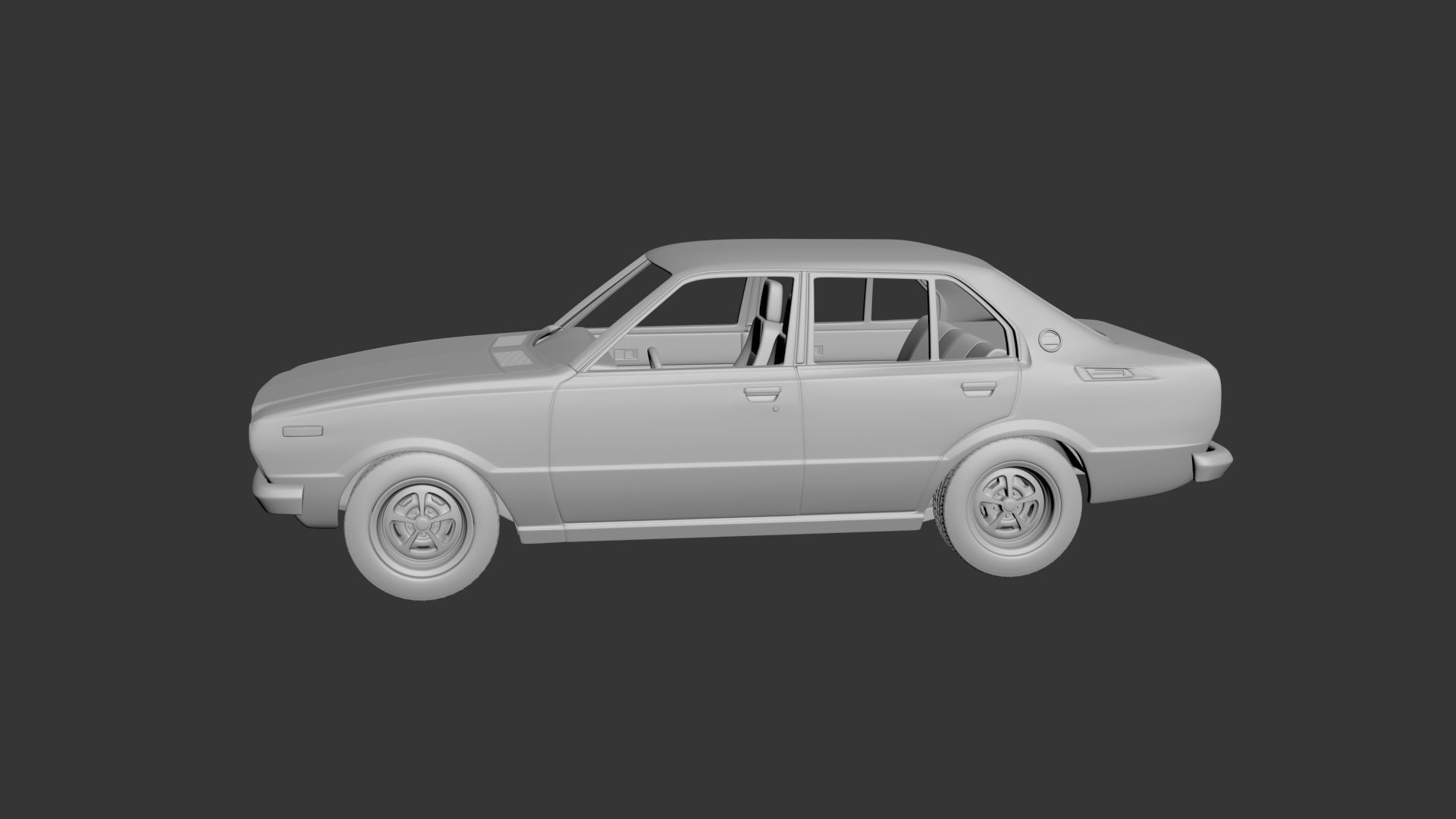 Toyota Corolla 1975 4 Door 3D print model_1
