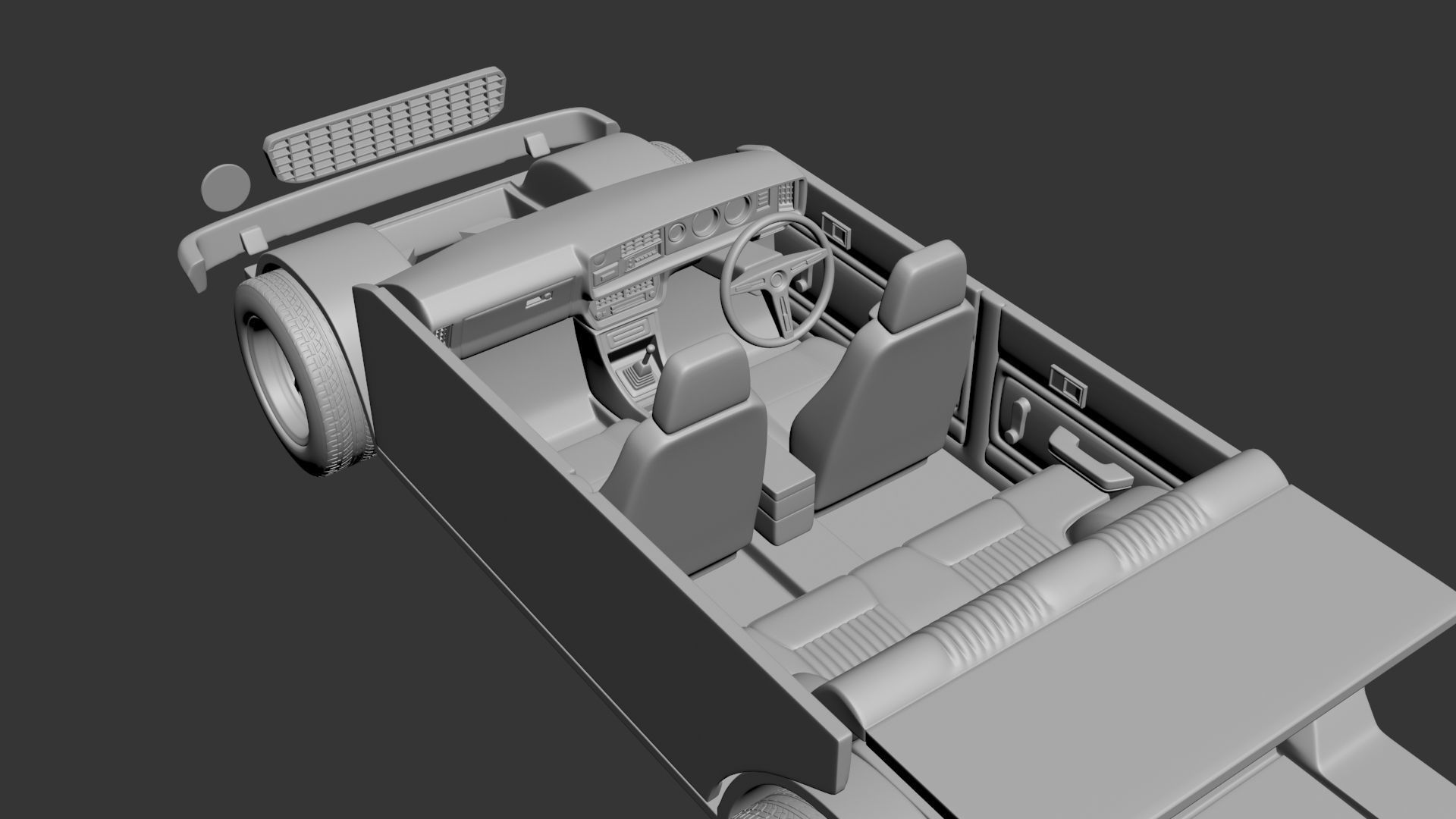 Toyota Corolla 1975 4 Door 3D print model_11