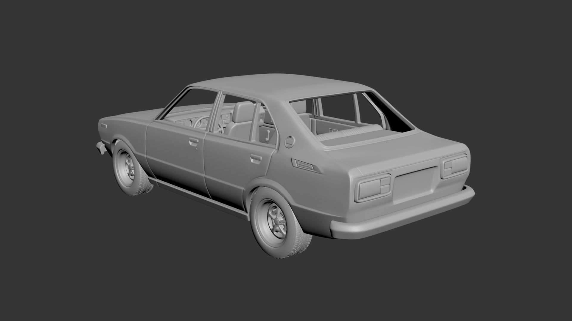 Toyota Corolla 1975 4 Door 3D print model_2