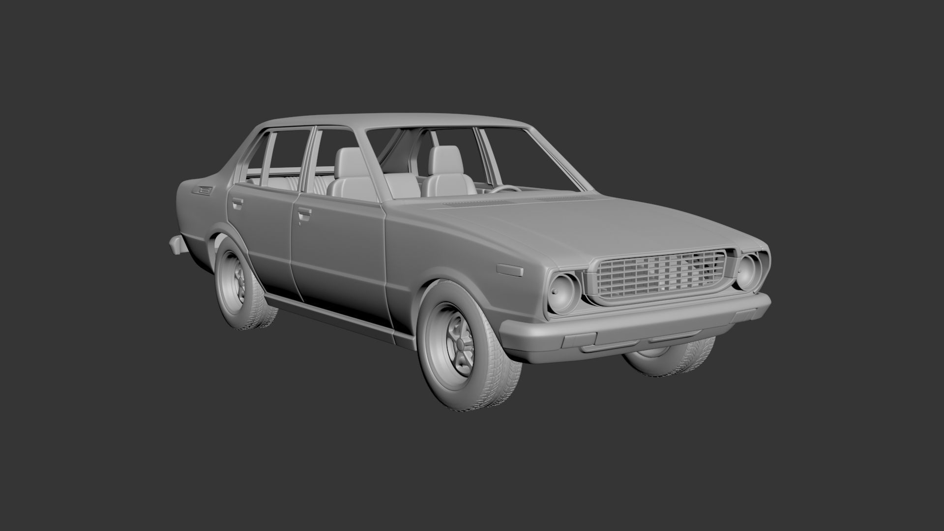 Toyota Corolla 1975 4 Door 3D print model_5