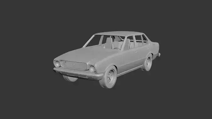 Toyota Corolla 1975 4 Door 3D print model