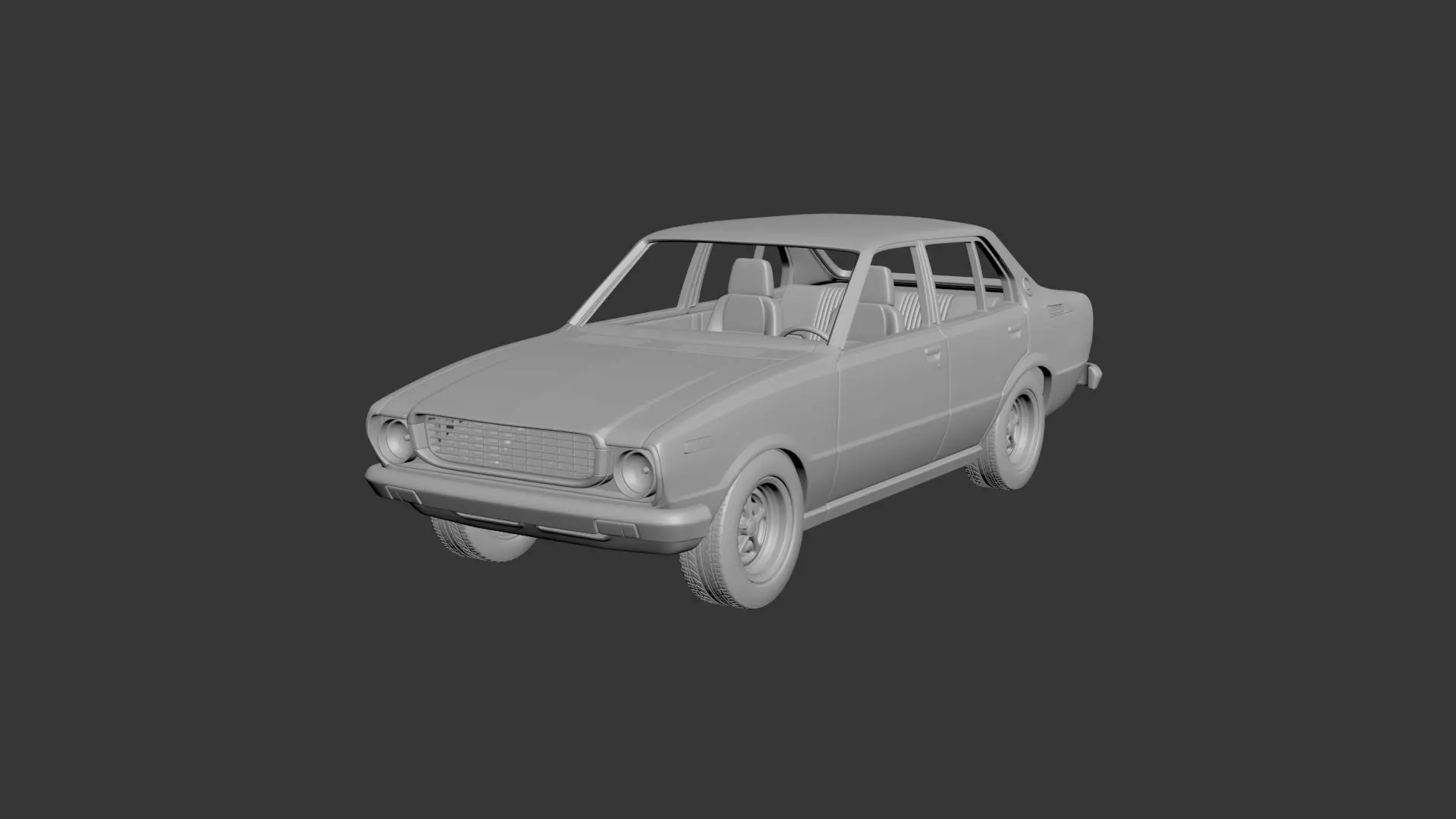 Toyota Corolla 1975 4 Door 3D print model_0