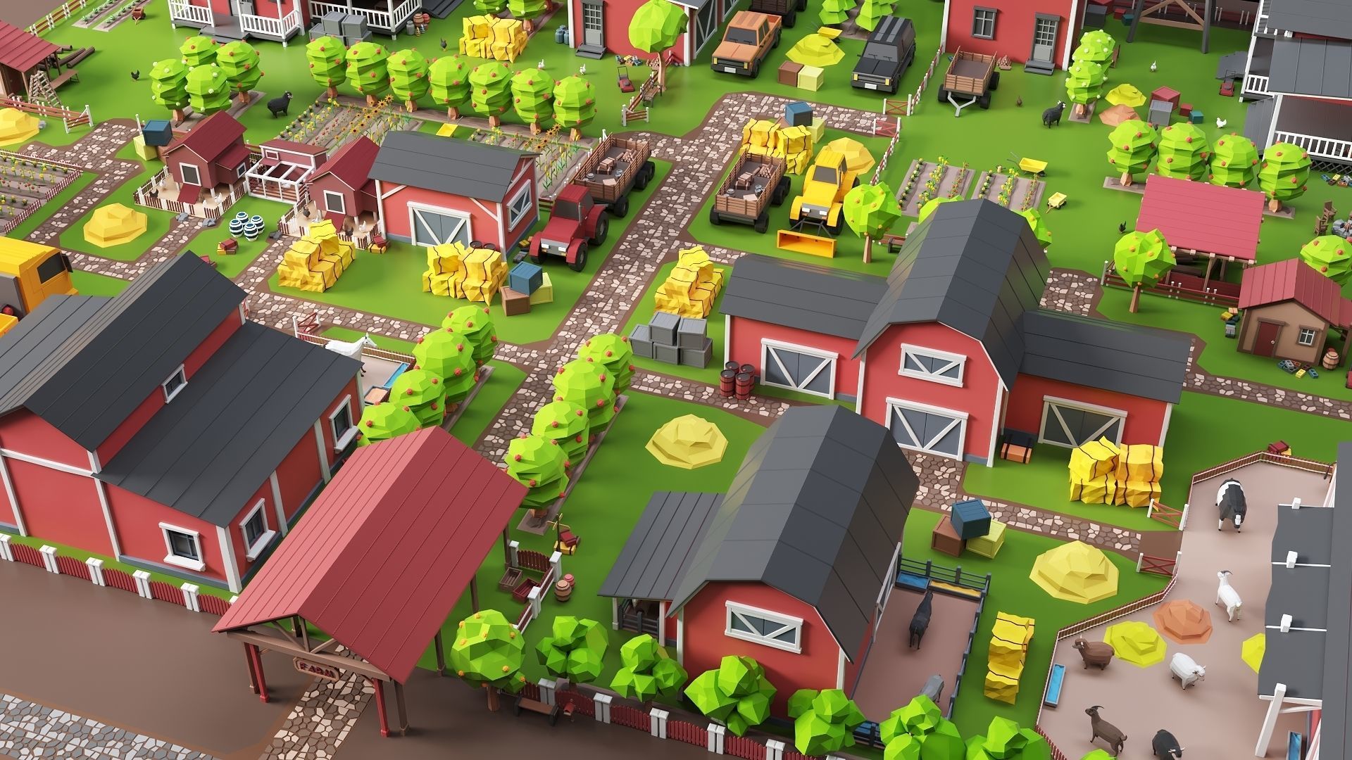Low Poly Farm Pack - Ready Farm Collection lowpoly Low-poly 3D model_19