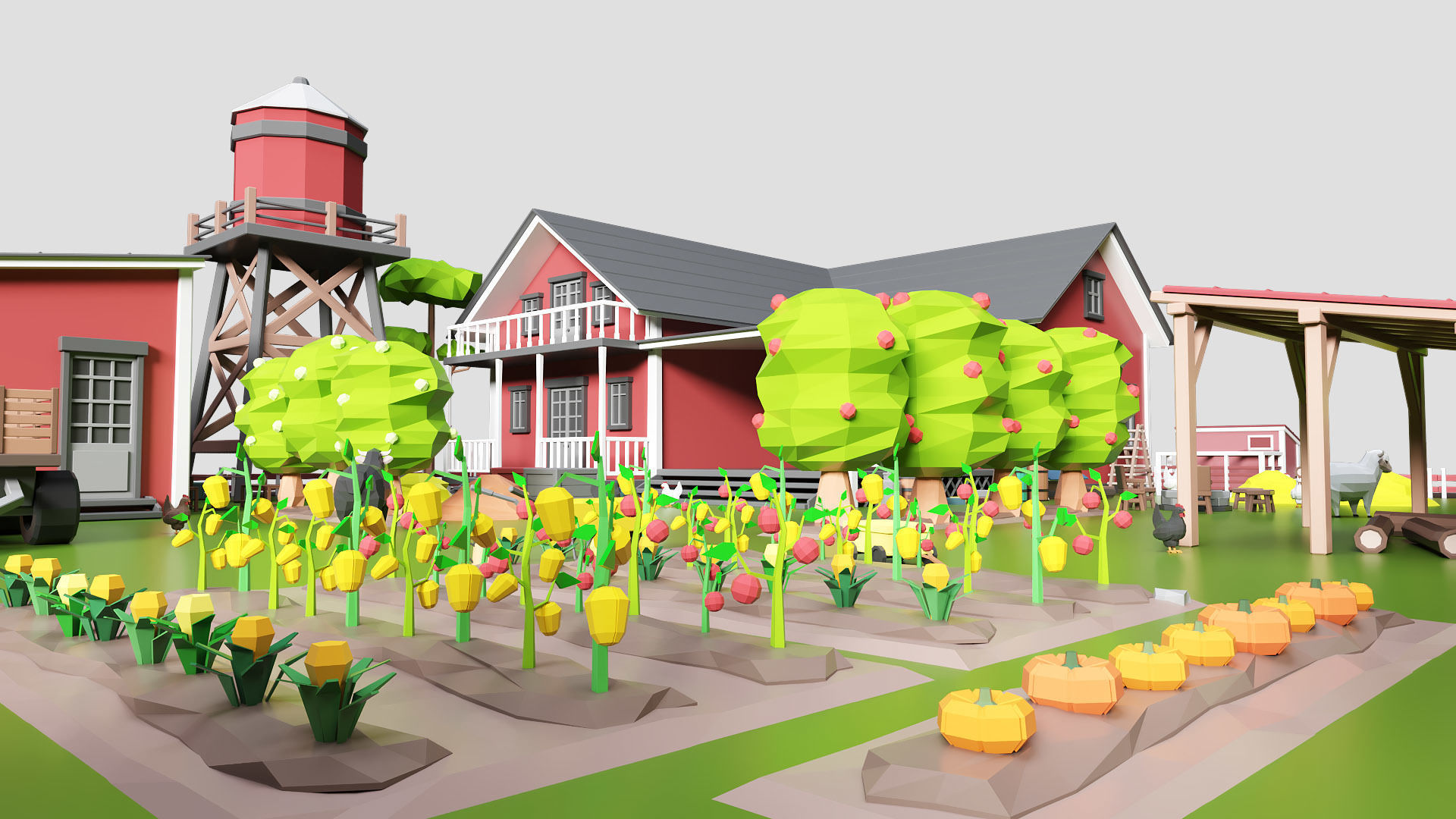 Low Poly Farm Pack - Ready Farm Collection lowpoly Low-poly 3D model_17