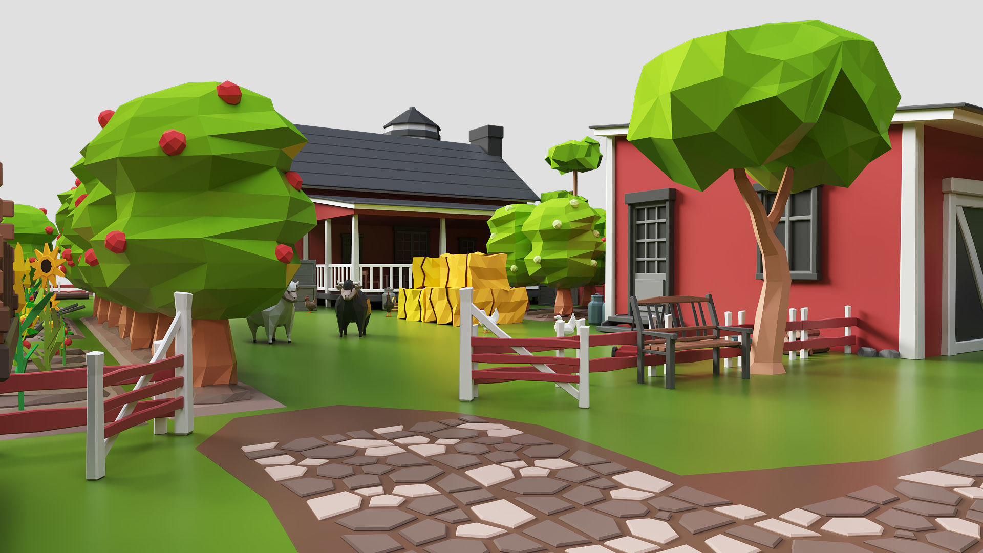 Low Poly Farm Pack - Ready Farm Collection lowpoly Low-poly 3D model_16