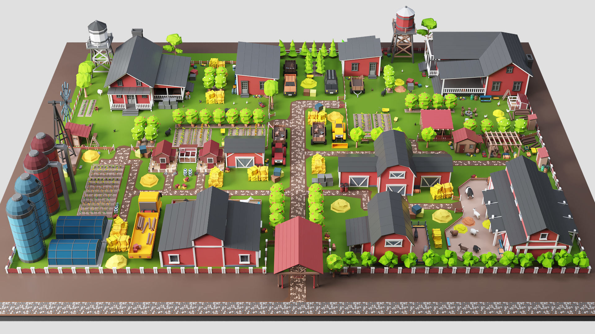 Low Poly Farm Pack - Ready Farm Collection lowpoly Low-poly 3D model_1