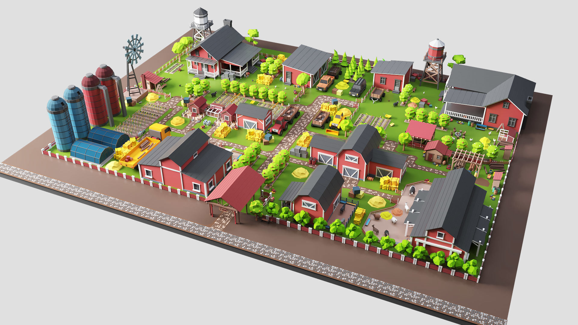 Low Poly Farm Pack - Ready Farm Collection lowpoly Low-poly 3D model_4