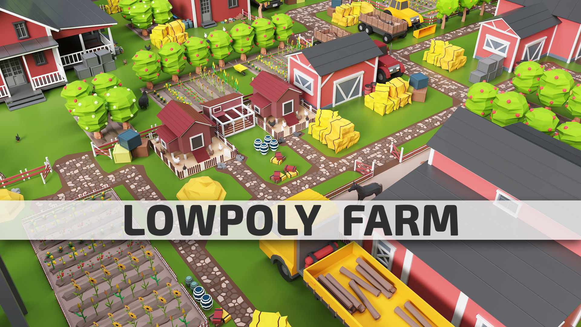Low Poly Farm Pack - Ready Farm Collection lowpoly Low-poly 3D model_2