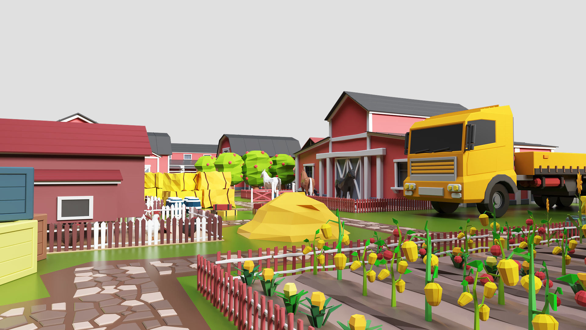 Low Poly Farm Pack - Ready Farm Collection lowpoly Low-poly 3D model_9
