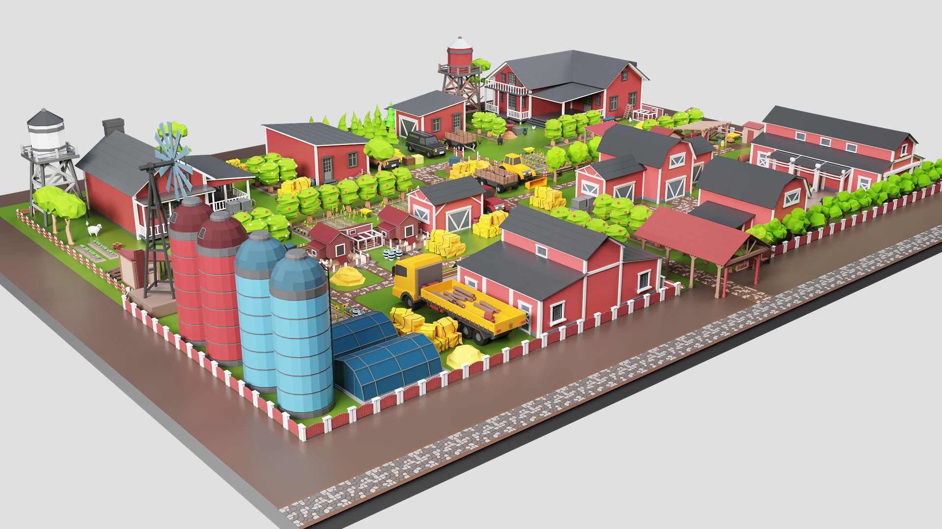Low Poly Farm Pack - Ready Farm Collection lowpoly Low-poly 3D model_5